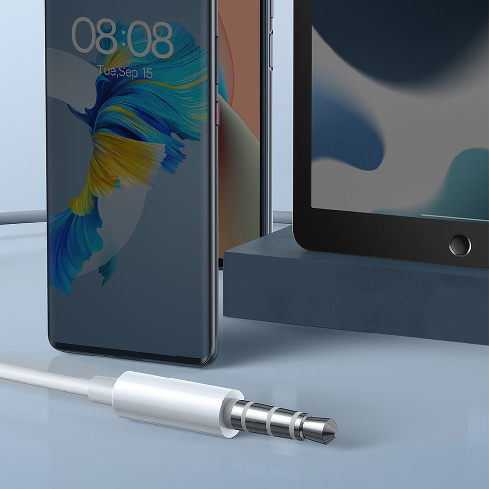 Baseus Encok H17 3,5 mm minijack-hovedtelefoner med ledning, hvide (NGCR020002)