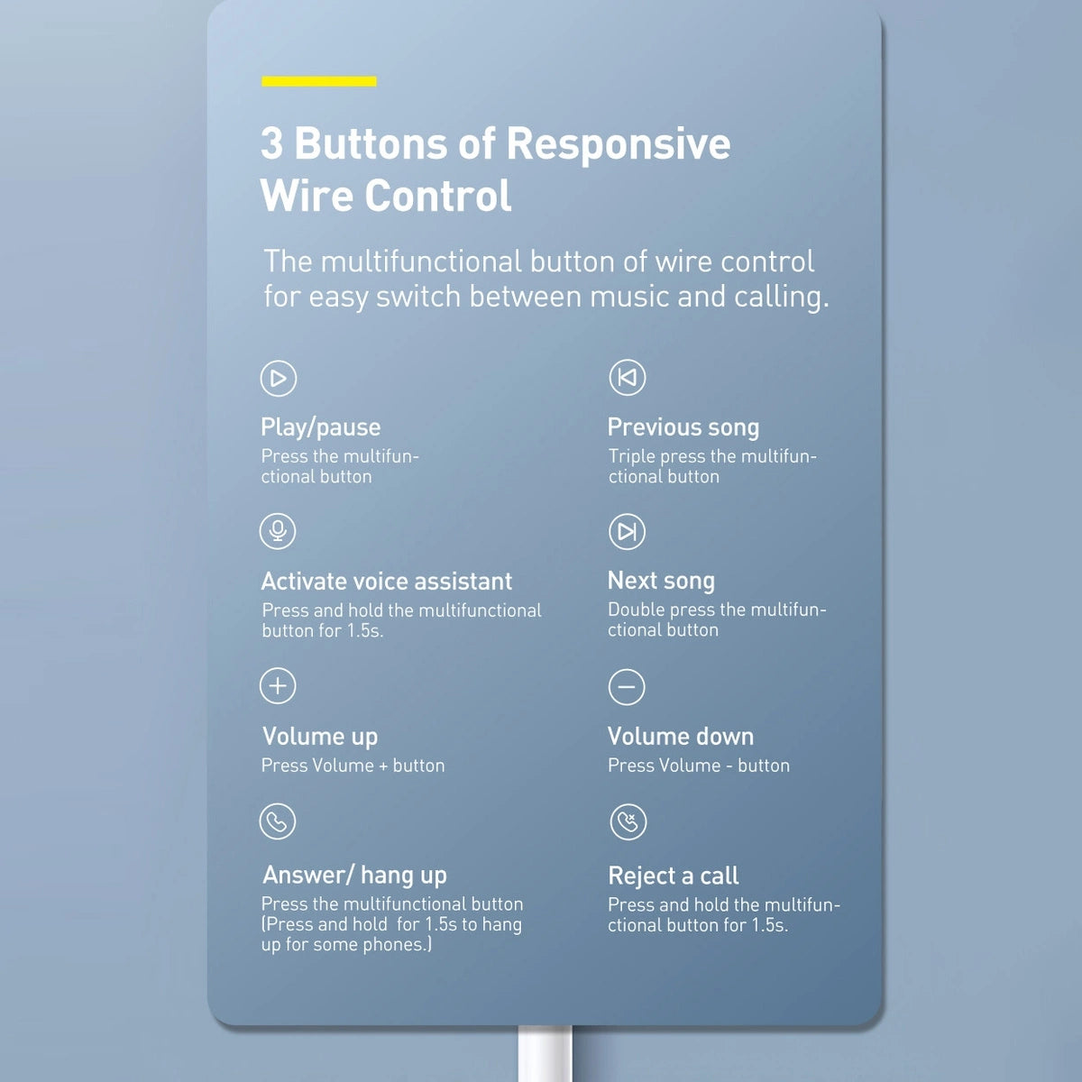 Baseus Encok H17 3,5 mm minijack trådbundne hovedtelefoner hvid (NGCR020002)