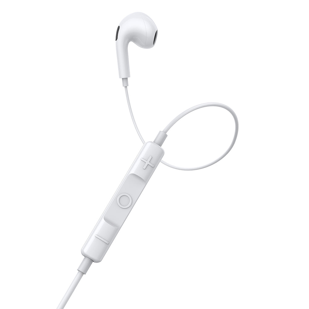 Baseus Encok H17 3,5 mm minijack-hovedtelefoner med ledning, hvide (NGCR020002)
