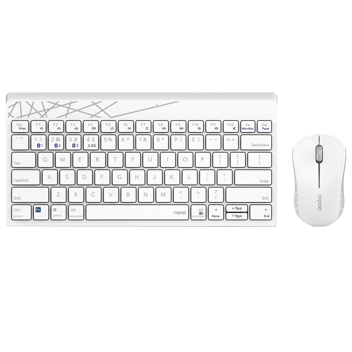 Rapoo Keyboard/Mice Set 8000 M Wireless Multi Mode White