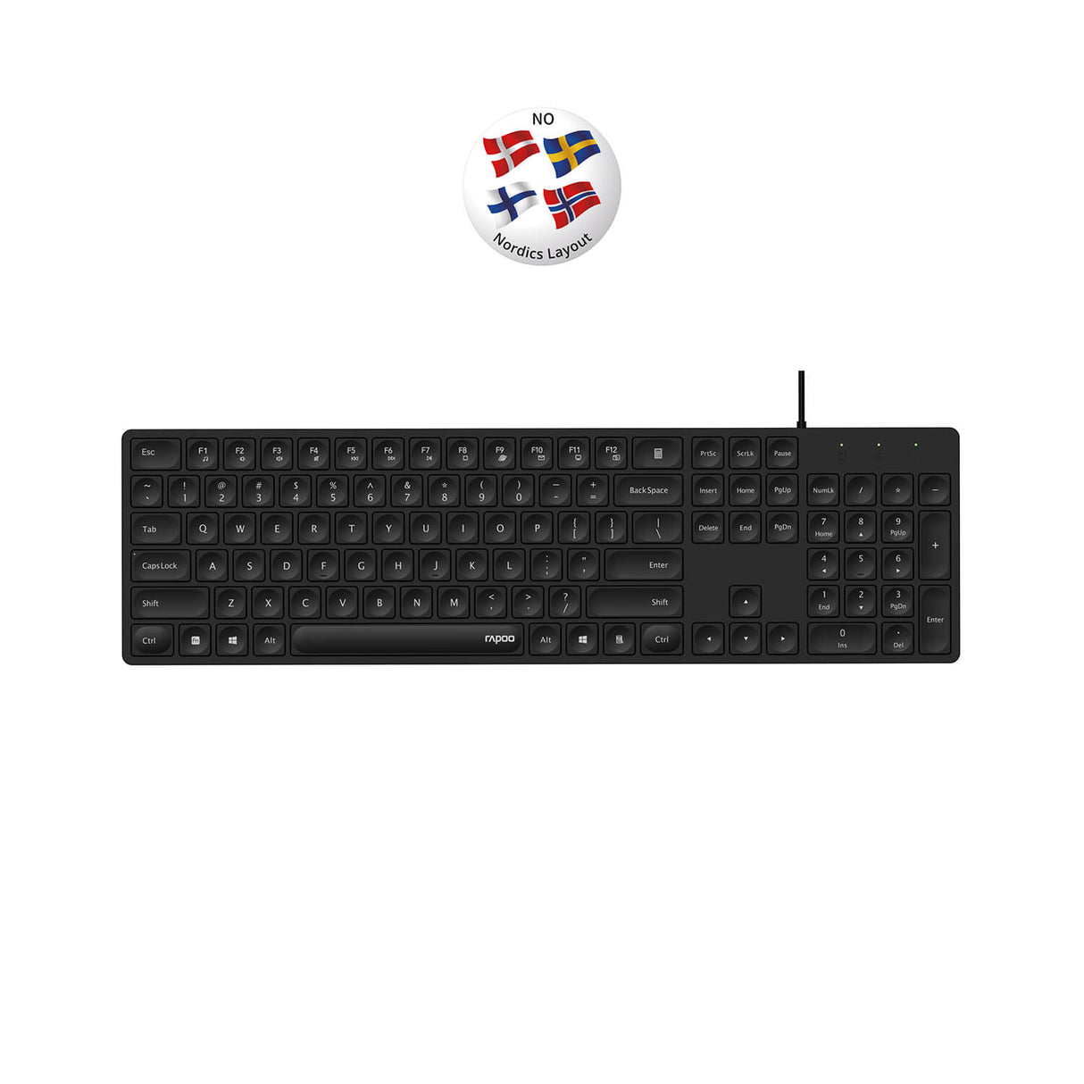 Rapoo Keyboard Nk8020 Wired Usb Black