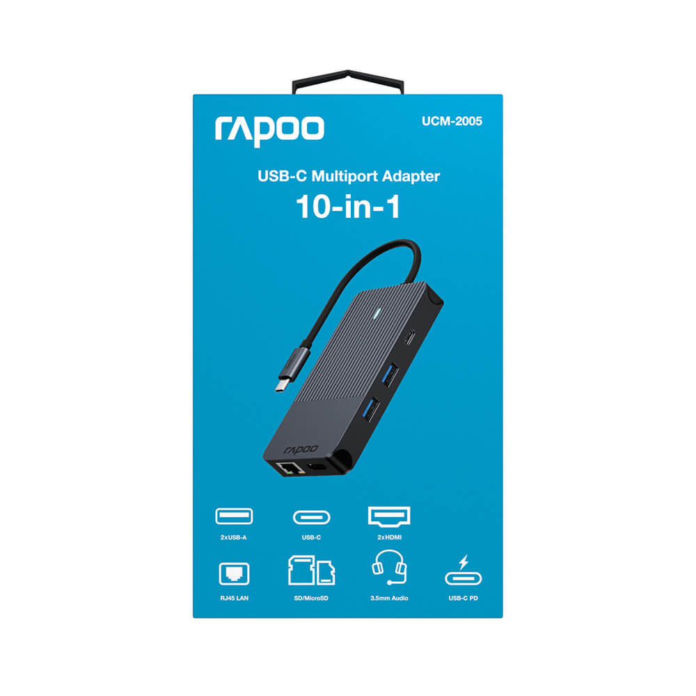 Rapoo Usb C Multiport Ucm 2005 10 In 1 Usb C Adapter