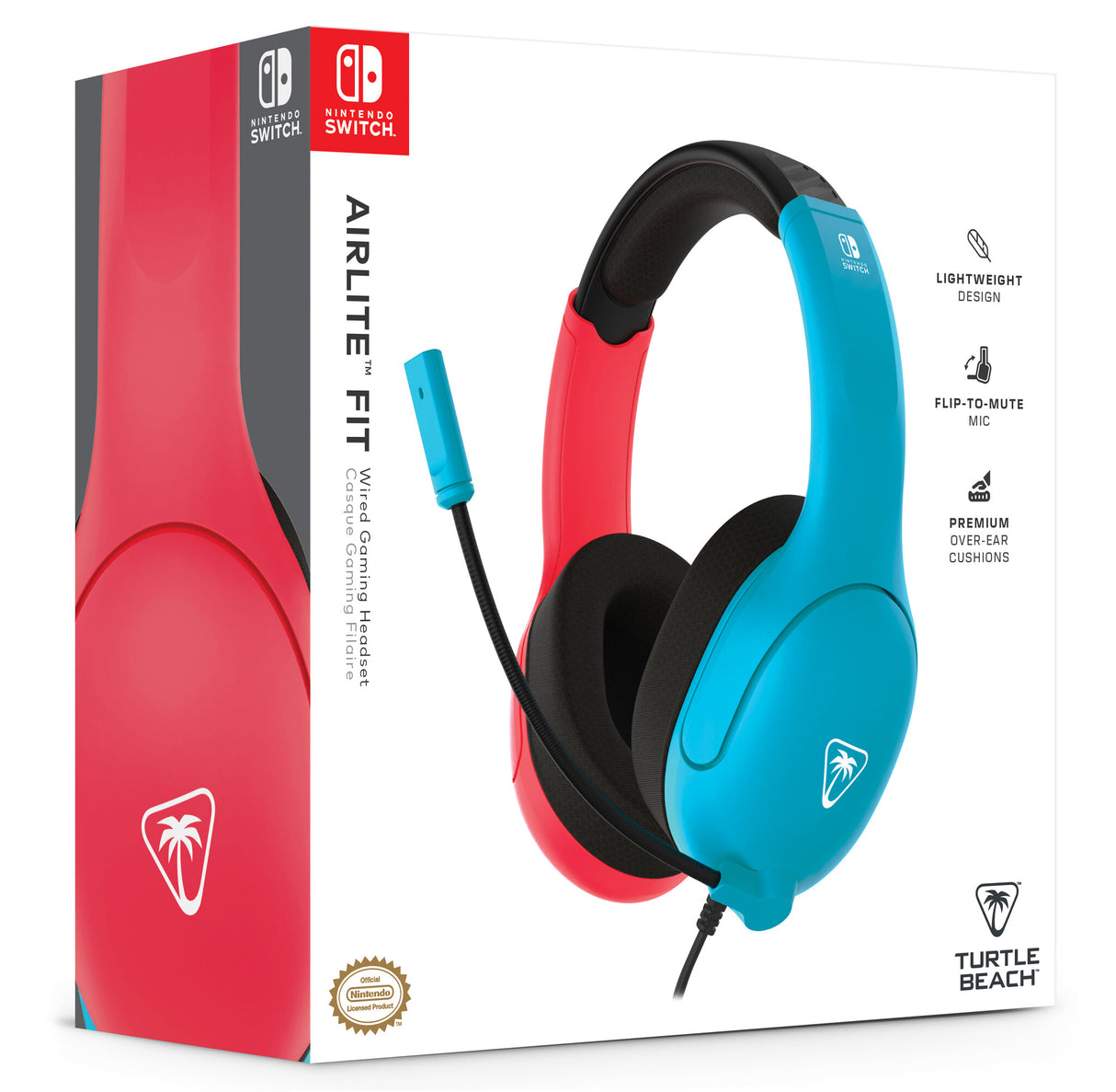 Turtle Beach Airlite Fit Headset Ledningsført Spil Sort, Blå, Rød