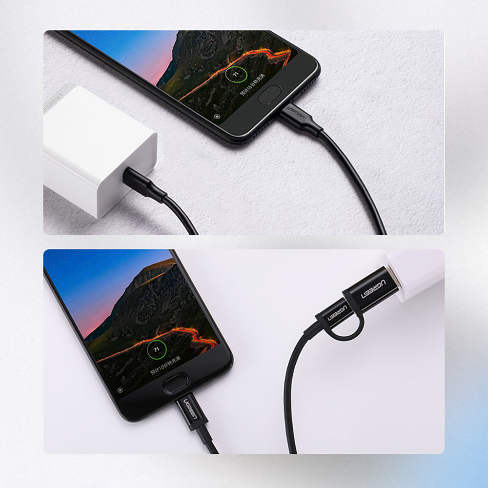 Ugreen US286 USB-C - USB-C PD QC 3A 480Mb/s 2m Kabel - sort