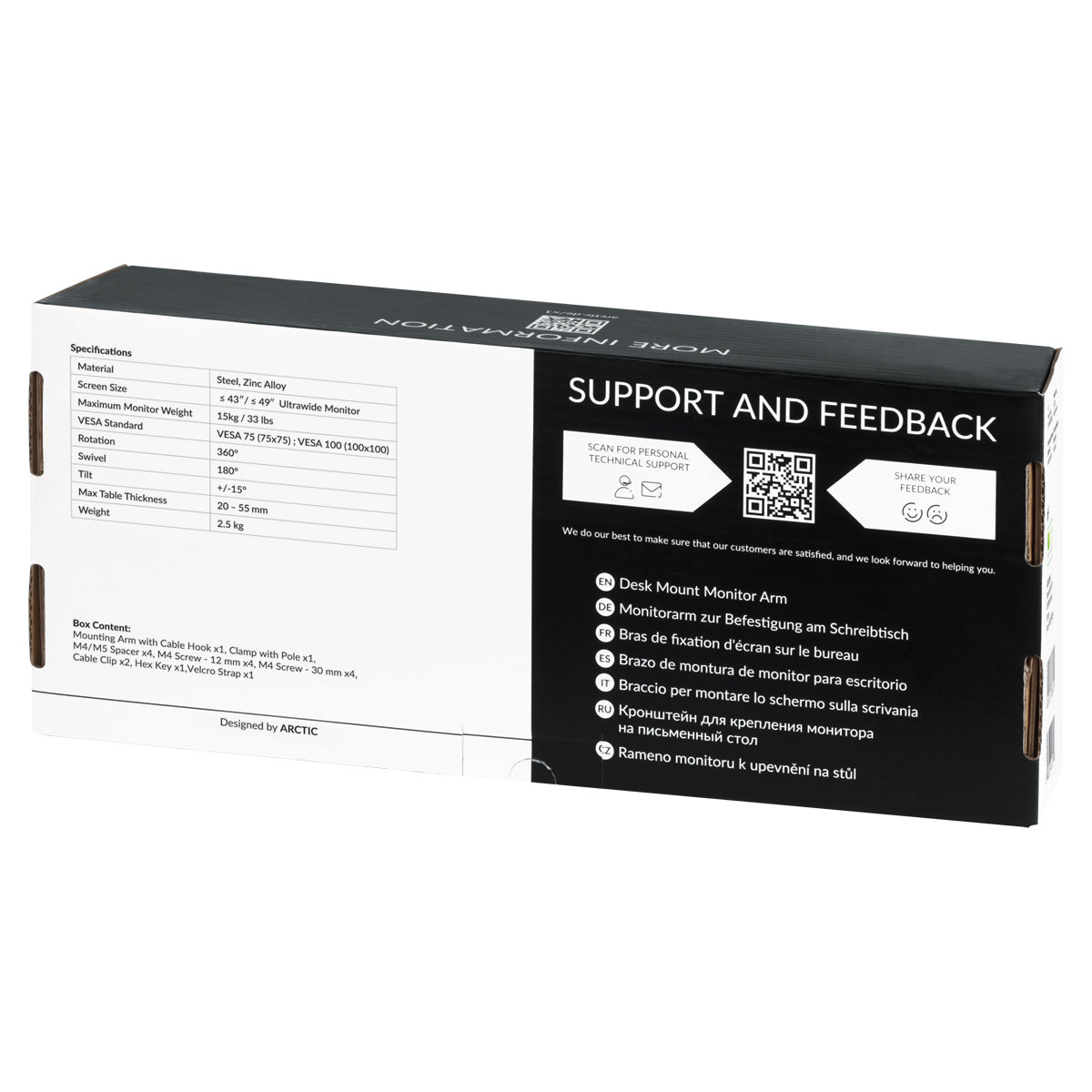 ARCTIC X1 109,2 cm (43") Skrivebord Sort