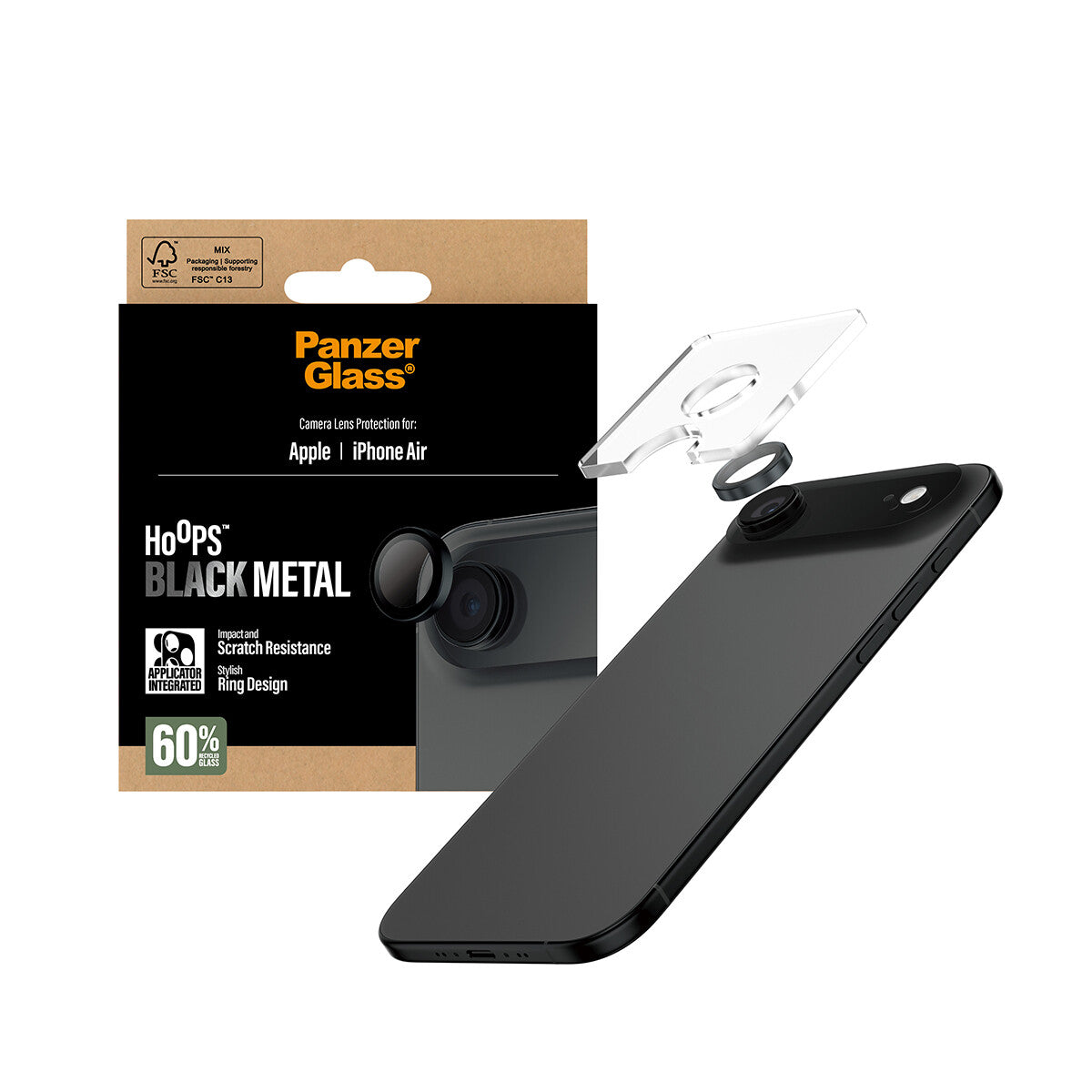PanzerGlass ® Hoops® Kameralinsebeskytter Sort iPhone Air