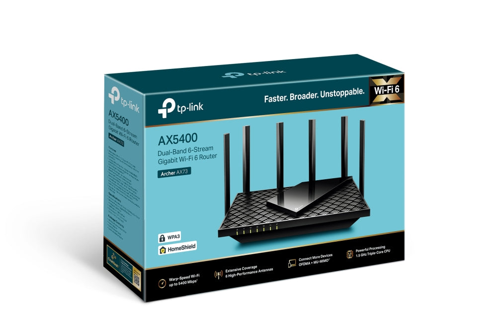 TP-Link Archer AX72 trådløs router Gigabit Ethernet Dual-band (2,4 GHz / 5 GHz) Sort