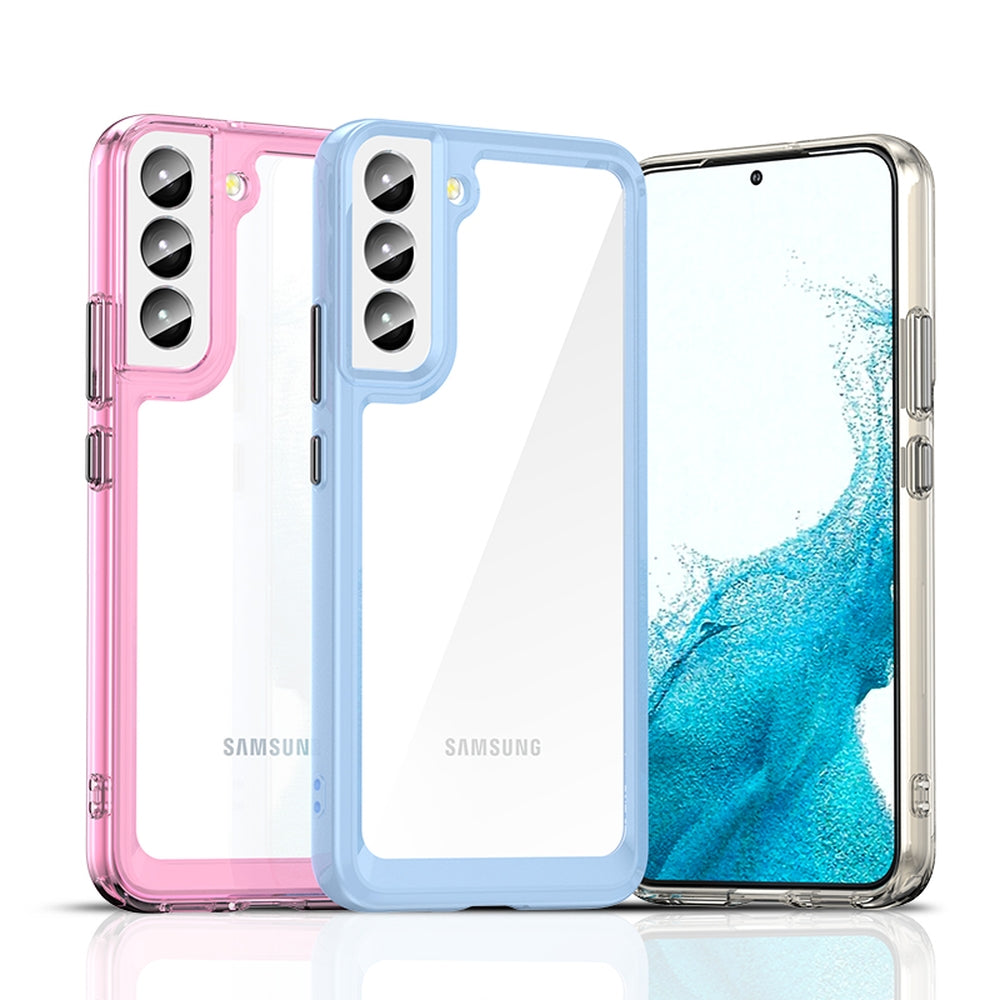 Outer Space Case Cover til Samsung Galaxy S22 + (S22 Plus) Hard Cover med Gel Frame Blue