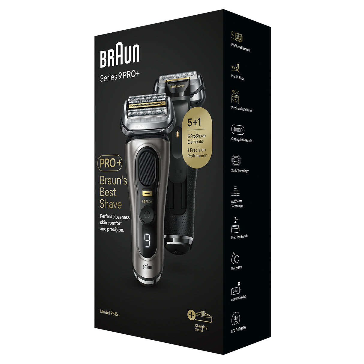 Braun Series 9 Pro+ 9515s Shaver Nobelt metal
