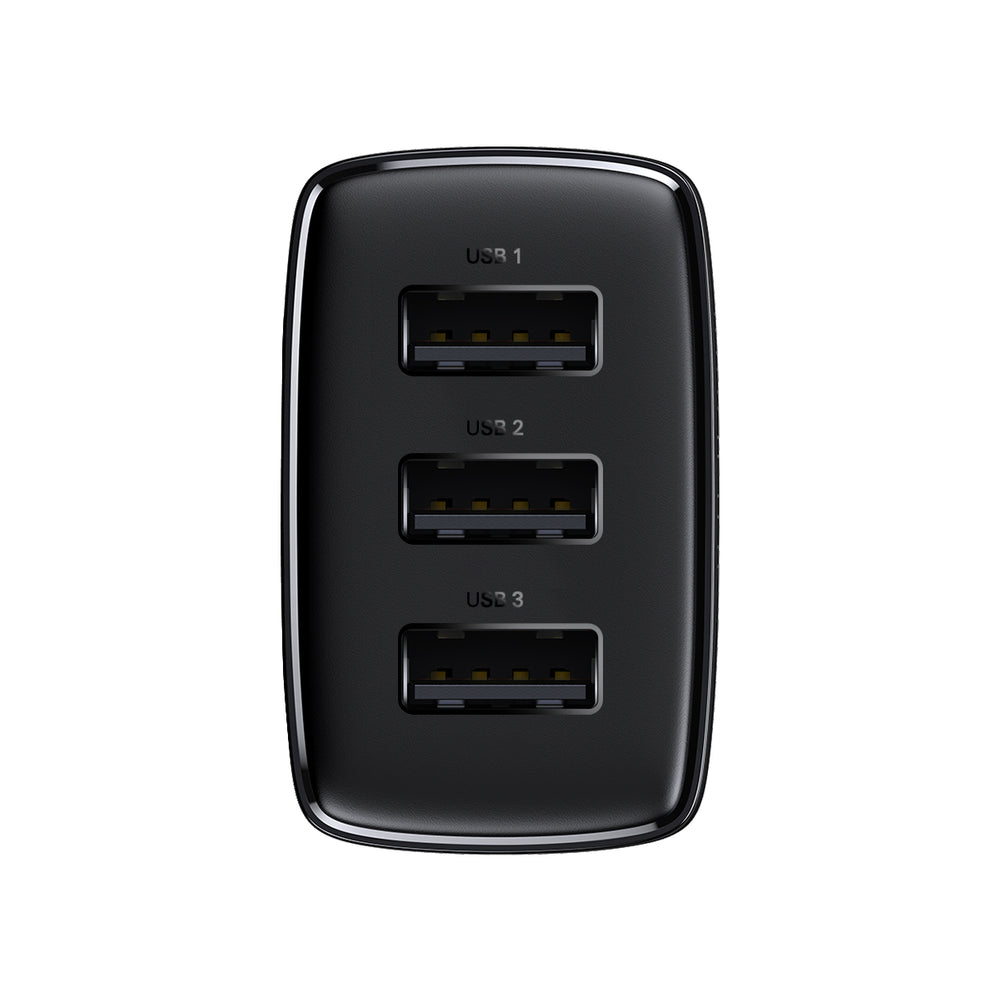 Baseus Compact oplader 3x USB 17W sort (CCXJ020101)