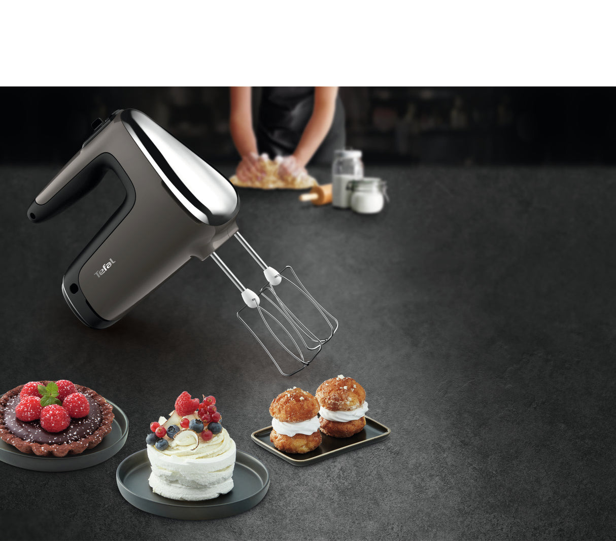 Tefal Powermix Silence HT650E Håndmixer 600W Sølv
