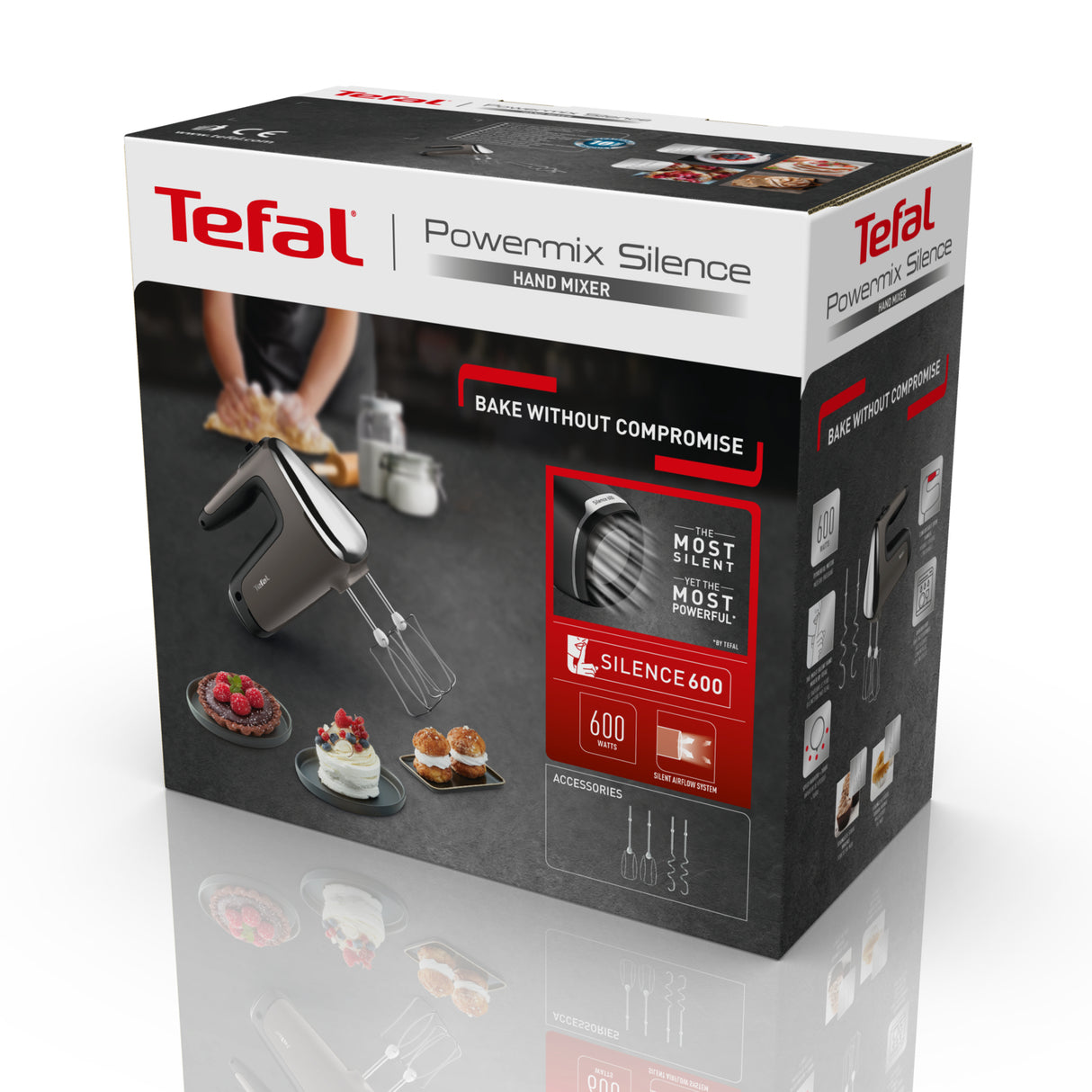 Tefal Powermix Silence HT650E Håndmixer 600W Sølv