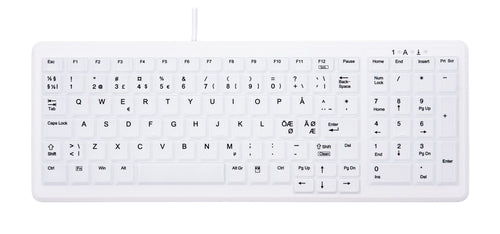CHERRY AK-C7000 tastatur Medicinsk USB QWERTY Norsk Hvid