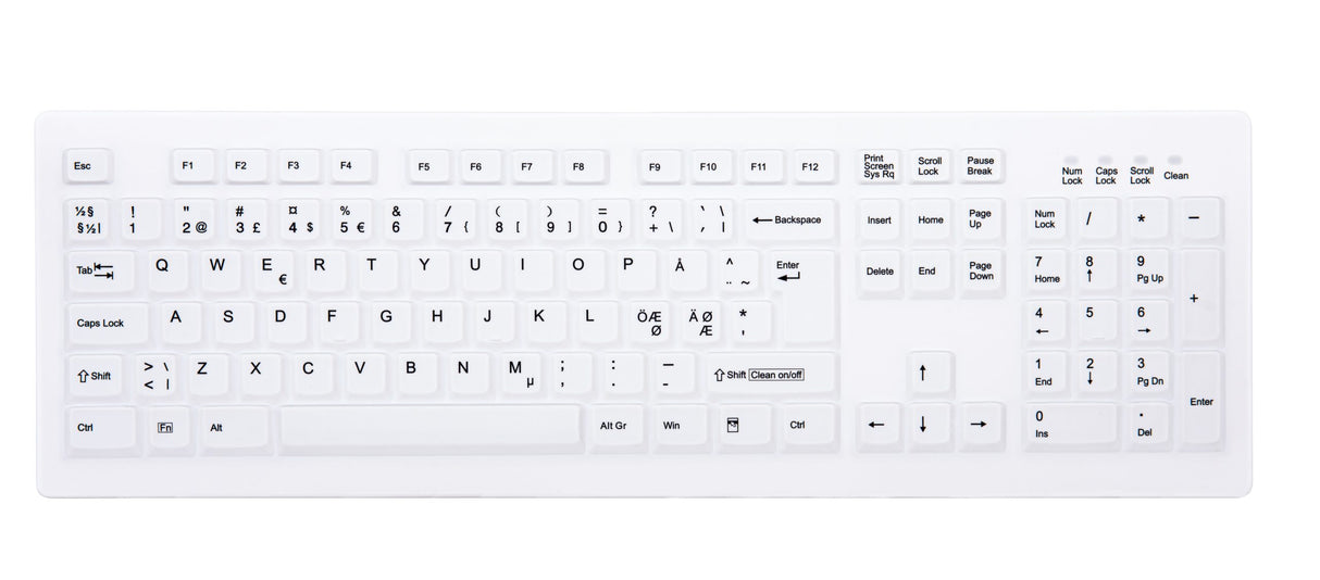CHERRY AK-C8100F-FU1-W/NOR tastatur Kontor RF trådløst QWERTY Norsk Hvid