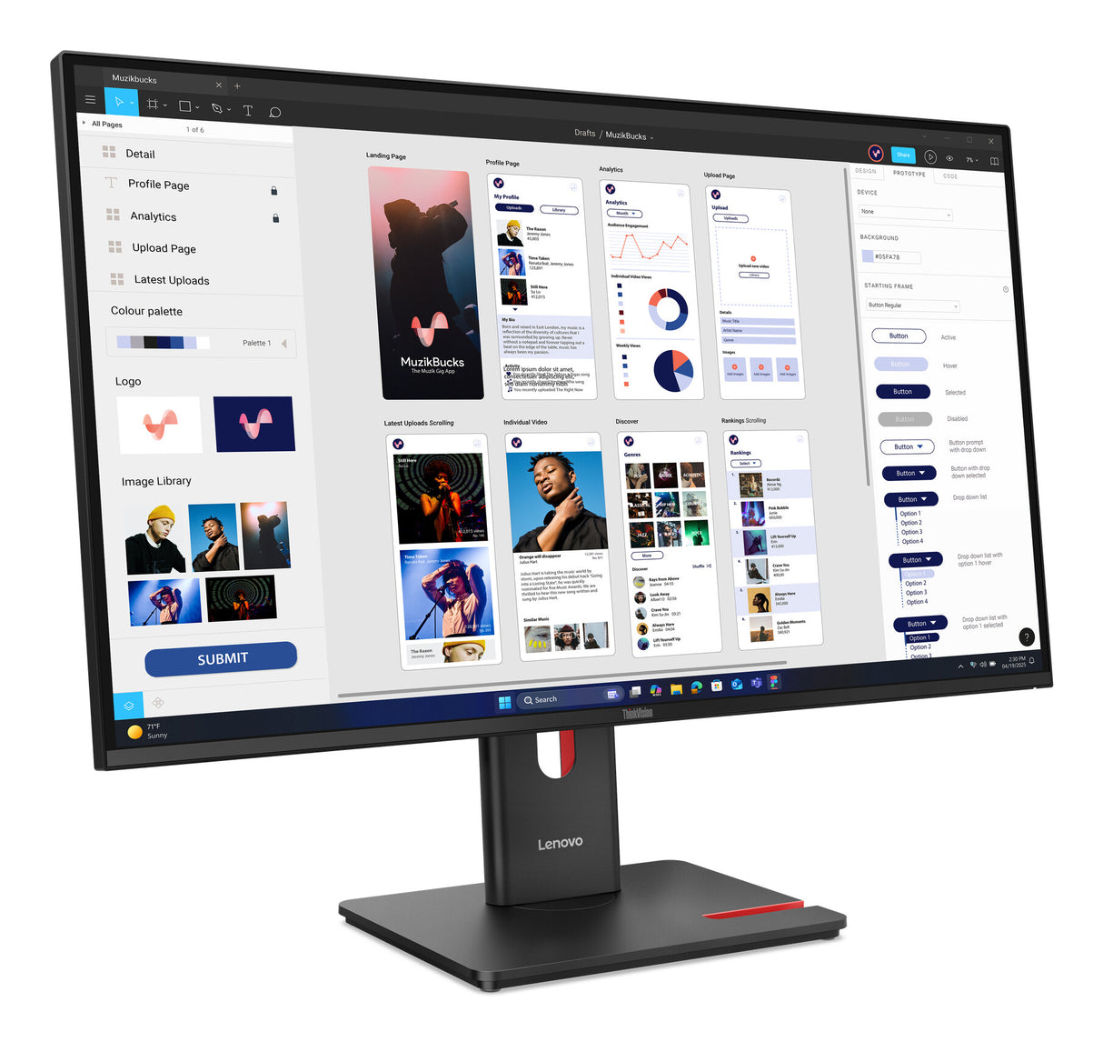Lenovo ThinkVision T32UD-40 computerskærm 80 cm (31.5") 3840 x 2160 pixel 4K Ultra HD LCD Sort