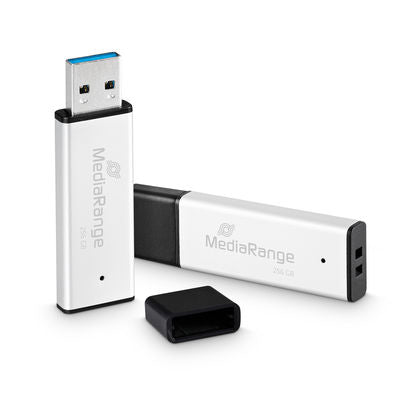MediaRange MR1903 USB-nøgle 256 GB USB Type-A 3.2 Gen 1 (3.1 Gen 1) Sort, Sølv