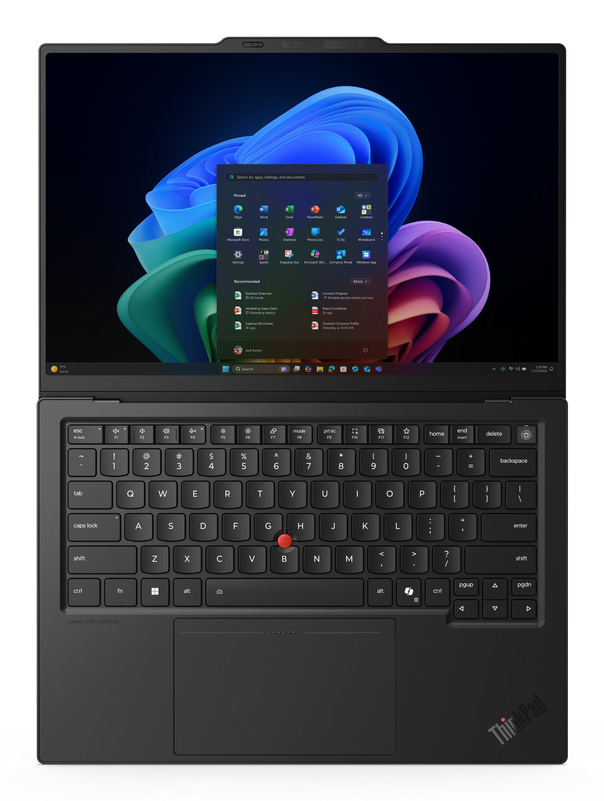 Lenovo ThinkPad X1 Carbon Gen 14 Aura Edition Copilot+ PC Intel Core Ultra 5 335 Laptop 35,6 cm (14") 2.8K 32 GB LPDDR5x-SDRAM 512 GB SSD Wi-Fi 7 (802.11be) Windows 11 Pro Sort US engelsk
