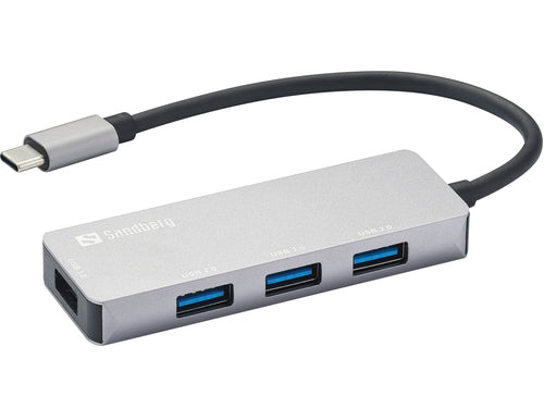 Sandberg 336-32 interface hub USB 3.2 Gen 1 (3.1 Gen 1) Type-C 5000 Mbit/s Grå