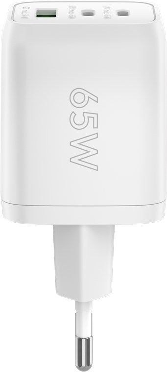 Goobay Multiport GaN Adapter 65Watt 2xUSB-C + 1xUSB-A Hvid