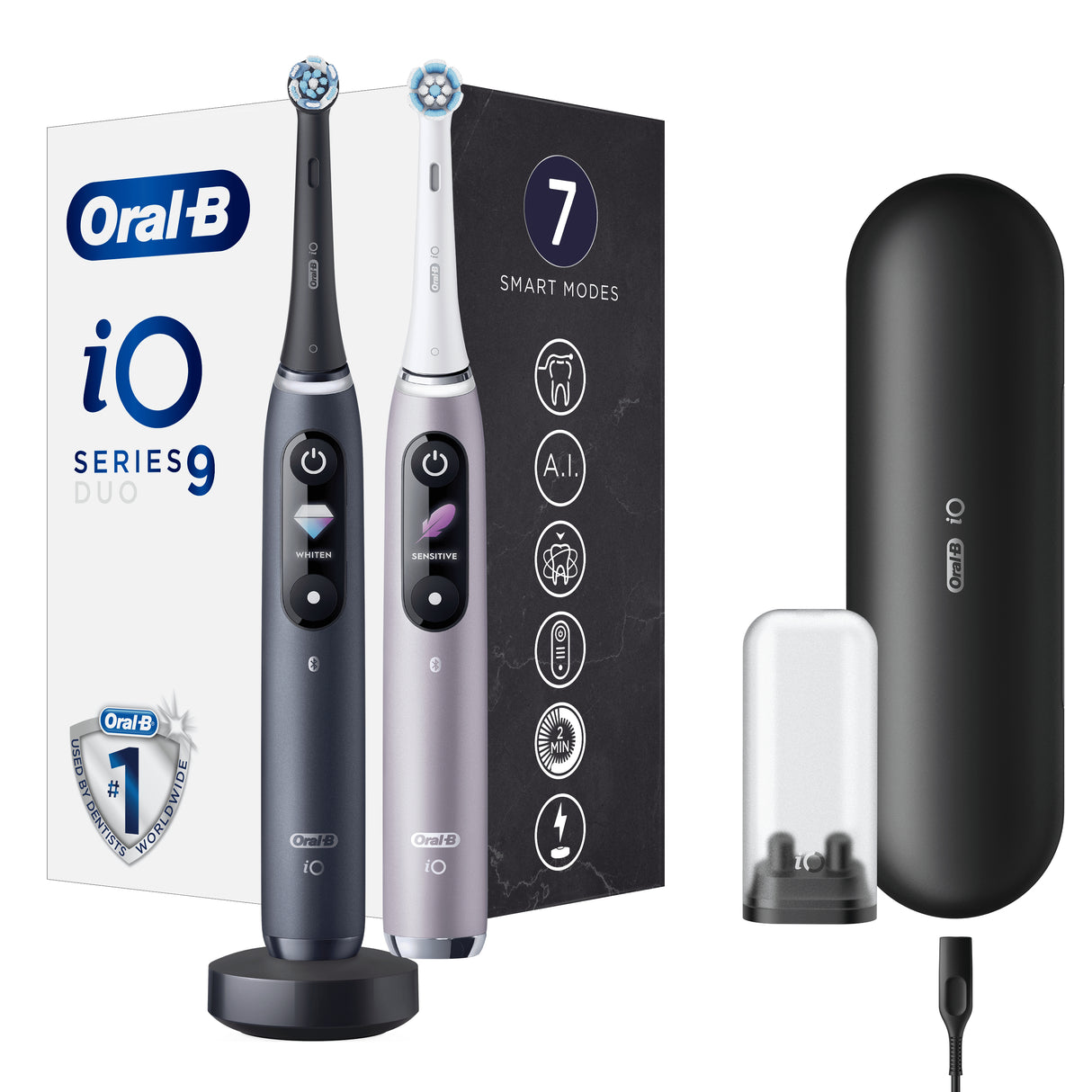 Oral-B iO Series 9 Duo Elektrisk tandbørste Black/Rose