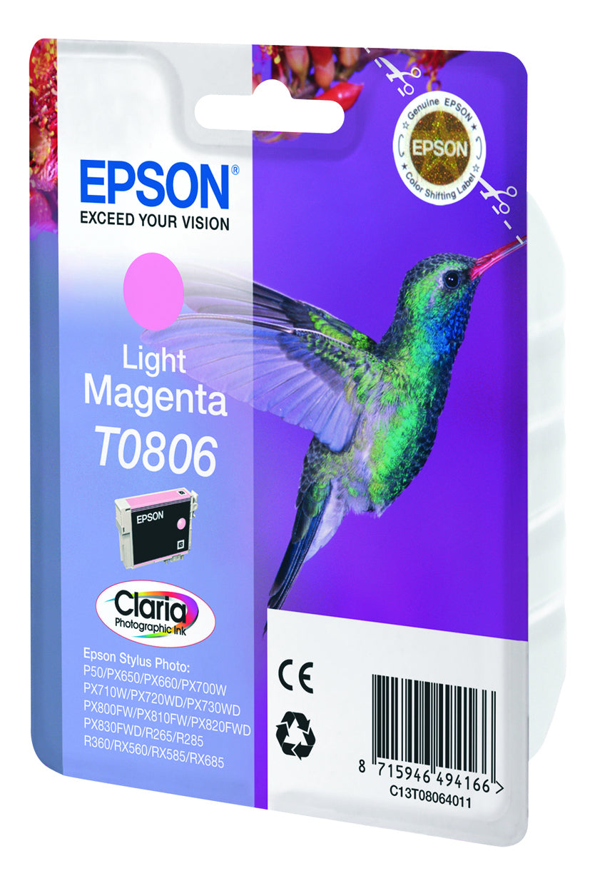 Epson Hummingbird T0806 blækpatron 1 stk Original Lys magenta