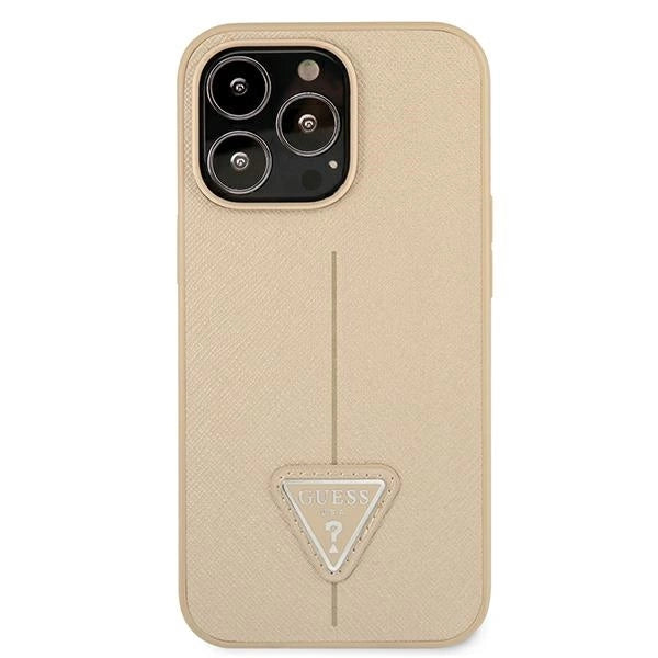Guess GUHCP13LPSATLE iPhone 13 Pro / 13 6.1" beige/beige hardcase SaffianoTriangle Logo