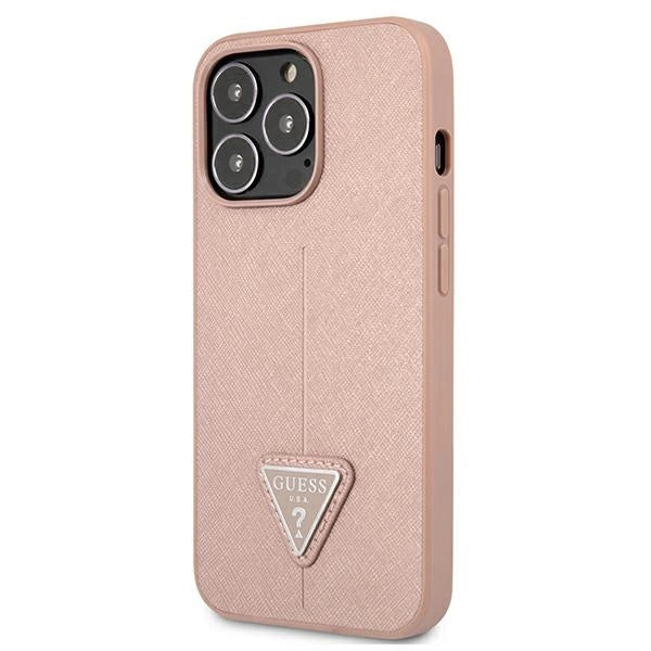 Guess GUHCP13LPSATLP iPhone 13 Pro / 13 6.1" pink/pink hardcase SaffianoTriangle Logo