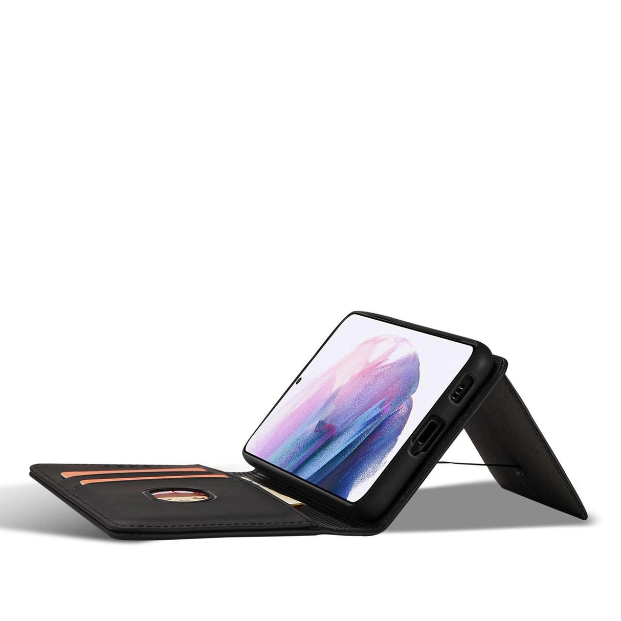 Magnetkortkasse til Samsung Galaxy S22 + (S22 Plus) lommepung kortholder sort