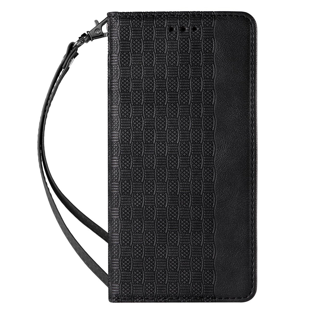 Magnet Strap Case Case for Samsung Galaxy S22 + (S22 Plus) Taske Wallet + Mini Lanyard Pendant Svart