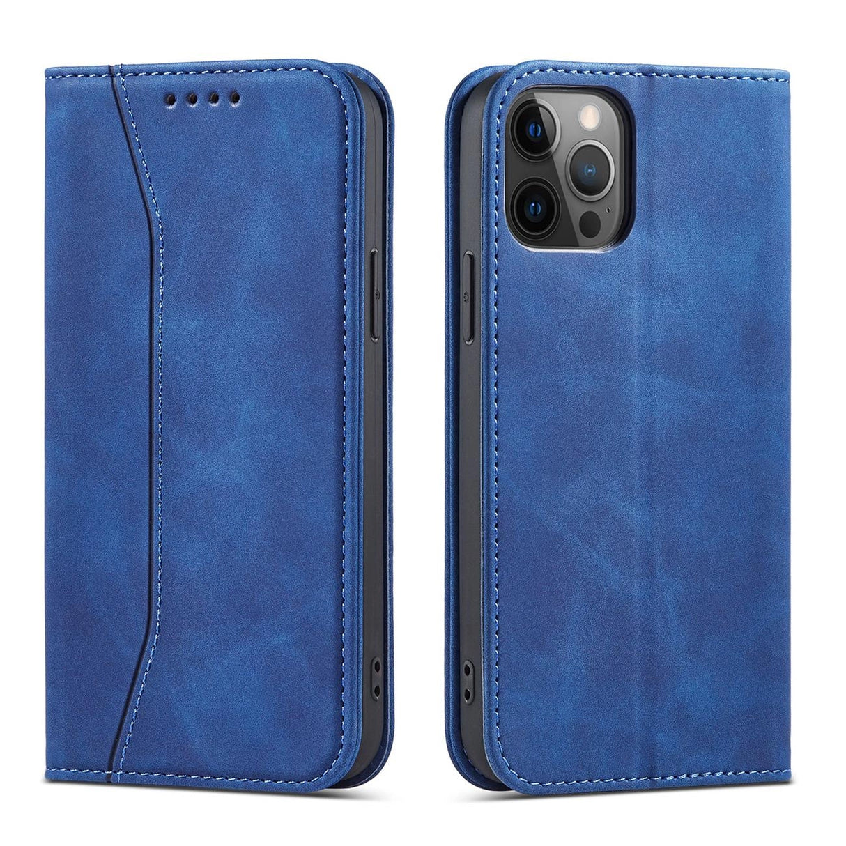 Magnet Fancy Case Case for iPhone 12 Pro Max lommekort Wallet Card Stand Blue