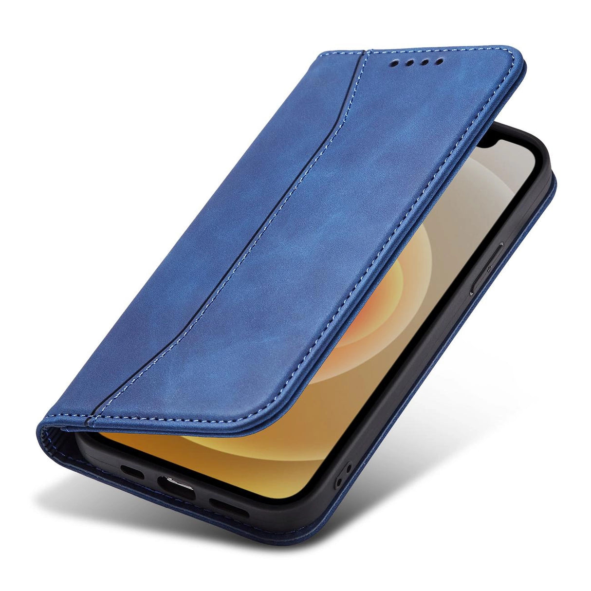 Magnet Fancy Case Case for iPhone 12 Pro Max lommekort Wallet Card Stand Blue
