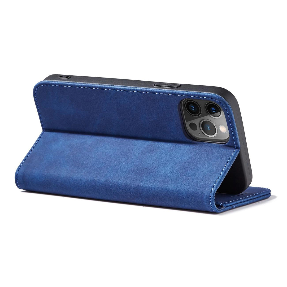 Magnet Fancy Case Case for iPhone 12 Pro Max lommekort Wallet Card Stand Blue