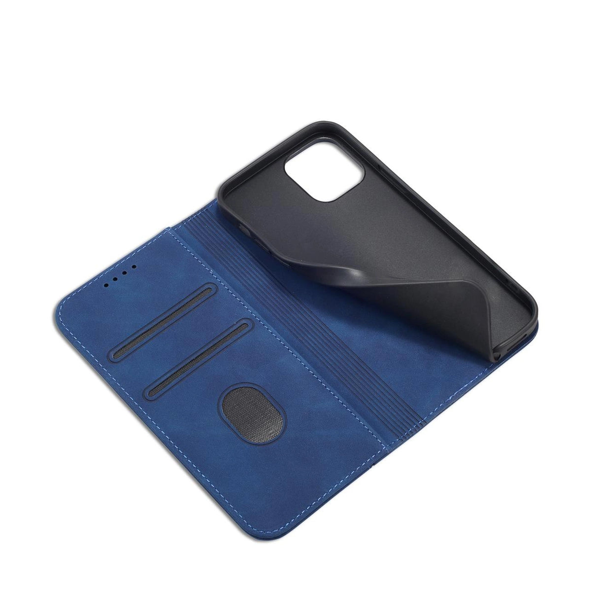 Magnet Fancy Case Case for iPhone 12 Pro Max lommekort Wallet Card Stand Blue