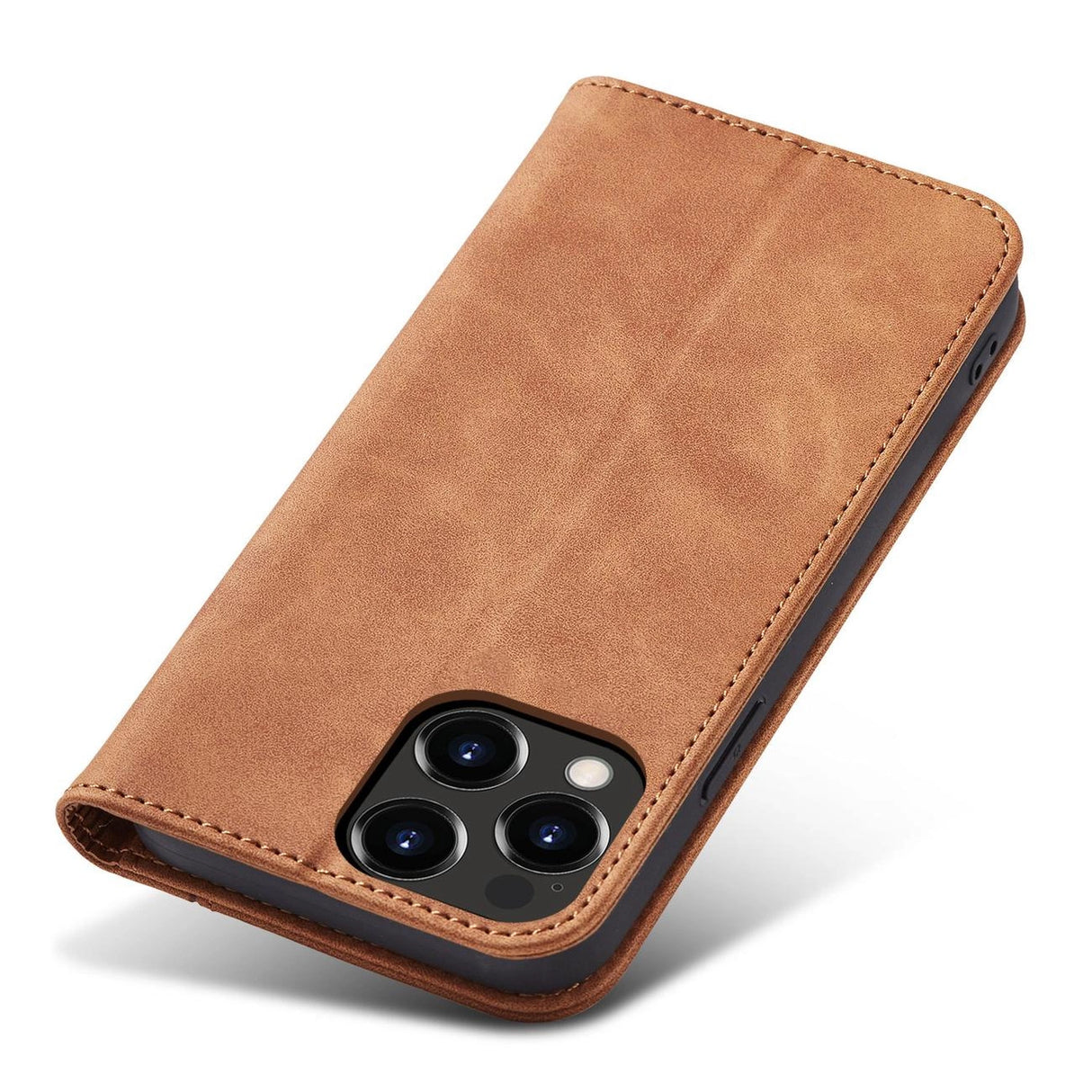 Magnet Fancy Case Case for iPhone 13 Pro Max lommekort Wallet Card Holder Brown