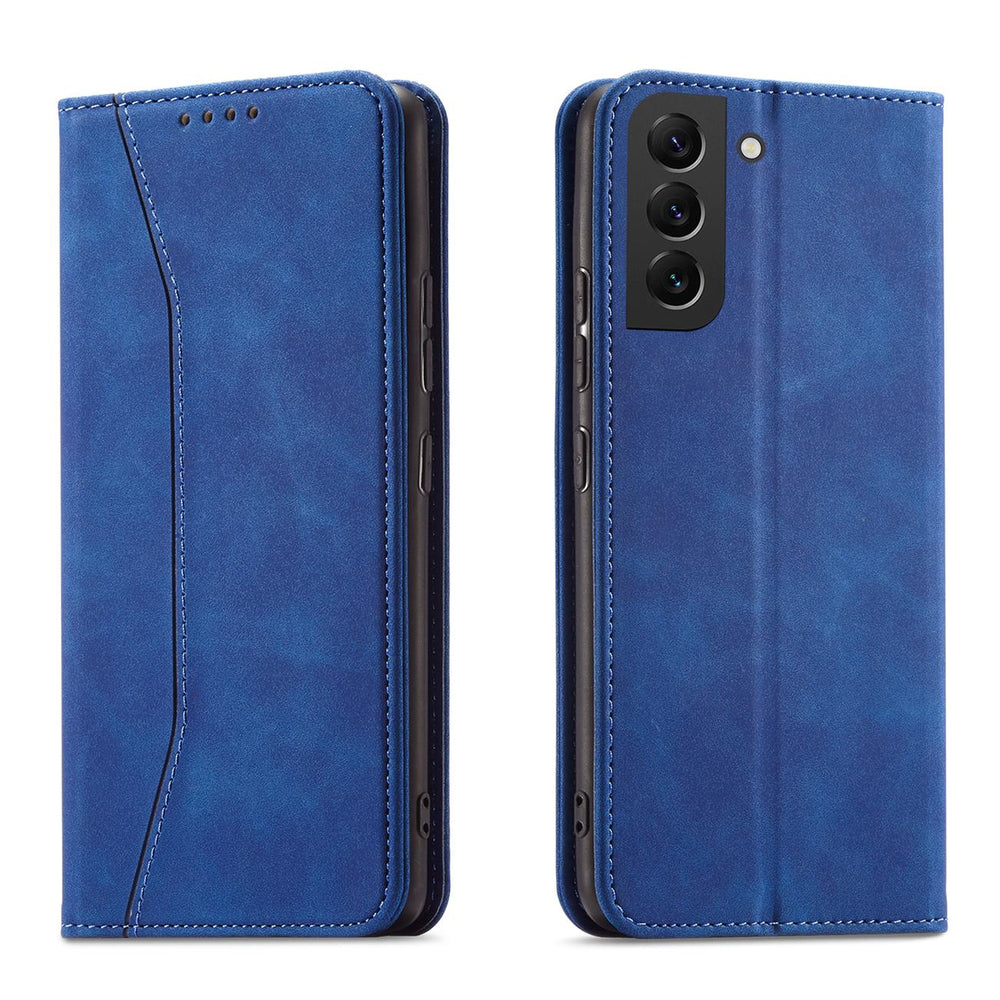 Magnet Fancy Case Case for Samsung Galaxy S22 + (S22 Plus) Push Wallet Card Holder Blue