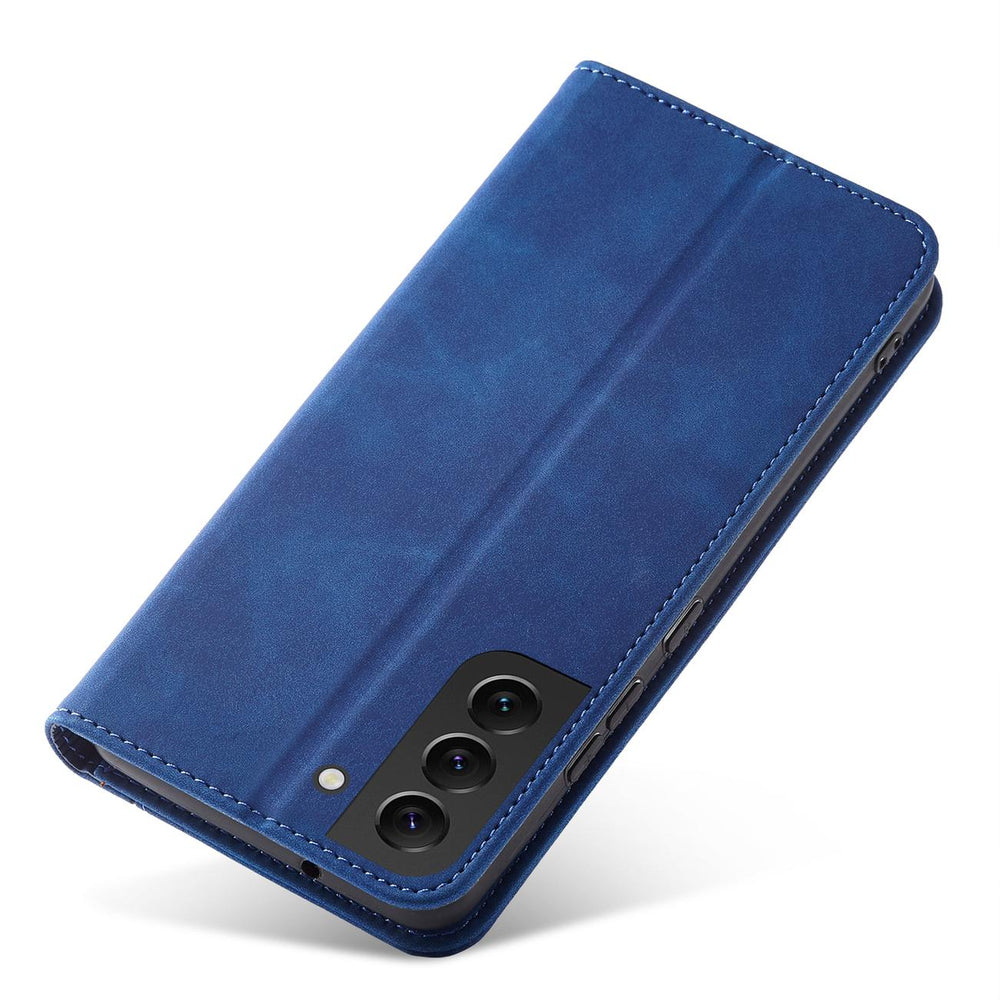 Magnet Fancy Case Case for Samsung Galaxy S22 + (S22 Plus) Push Wallet Card Holder Blue
