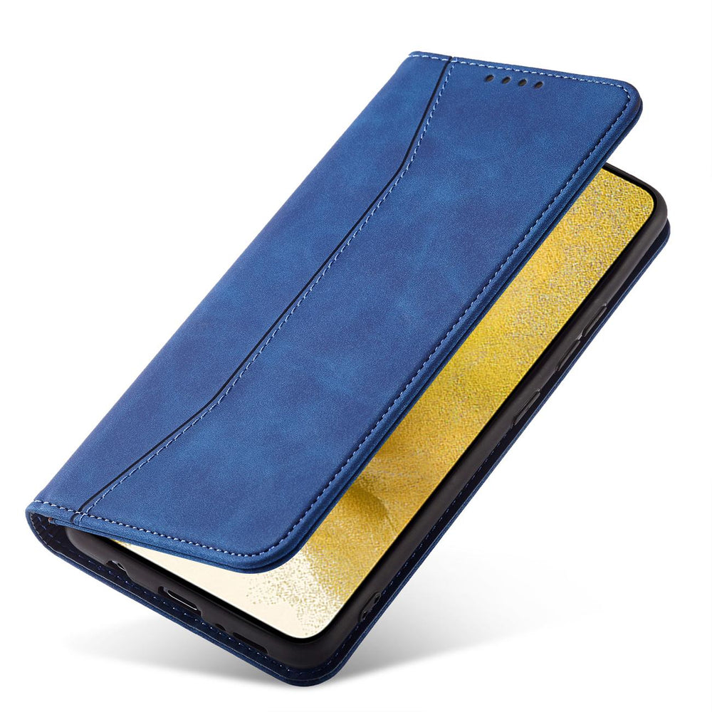 Magnet Fancy Case Case for Samsung Galaxy S22 + (S22 Plus) Push Wallet Card Holder Blue