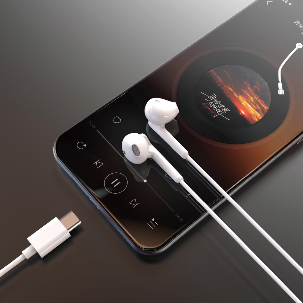 Dudao X3C In-Ear Wired USB-C Headphones 1.2m - Hvid