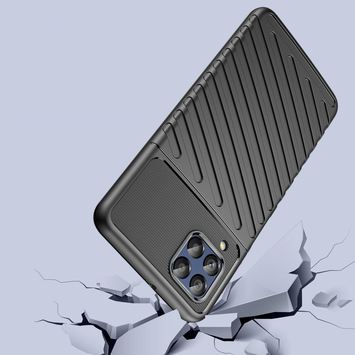 Thunder Case fleksibelt pansret cover til Samsung Galaxy M53 5G sort