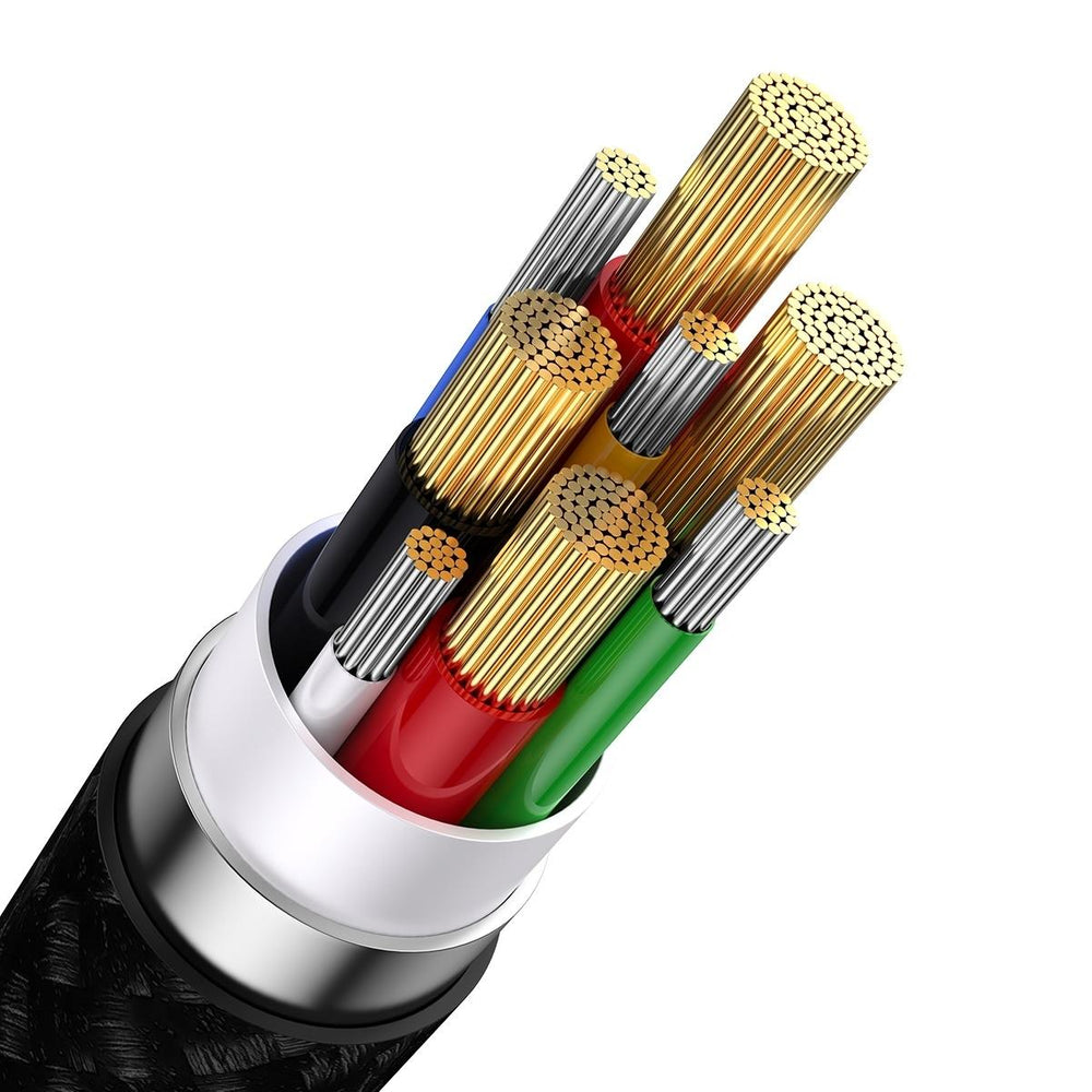 Baseus Flash Series II USB Type C / USB Type A kabel - USB Type C / Lightning / micro USB 100 W 1,2 m sort (CASS030101)