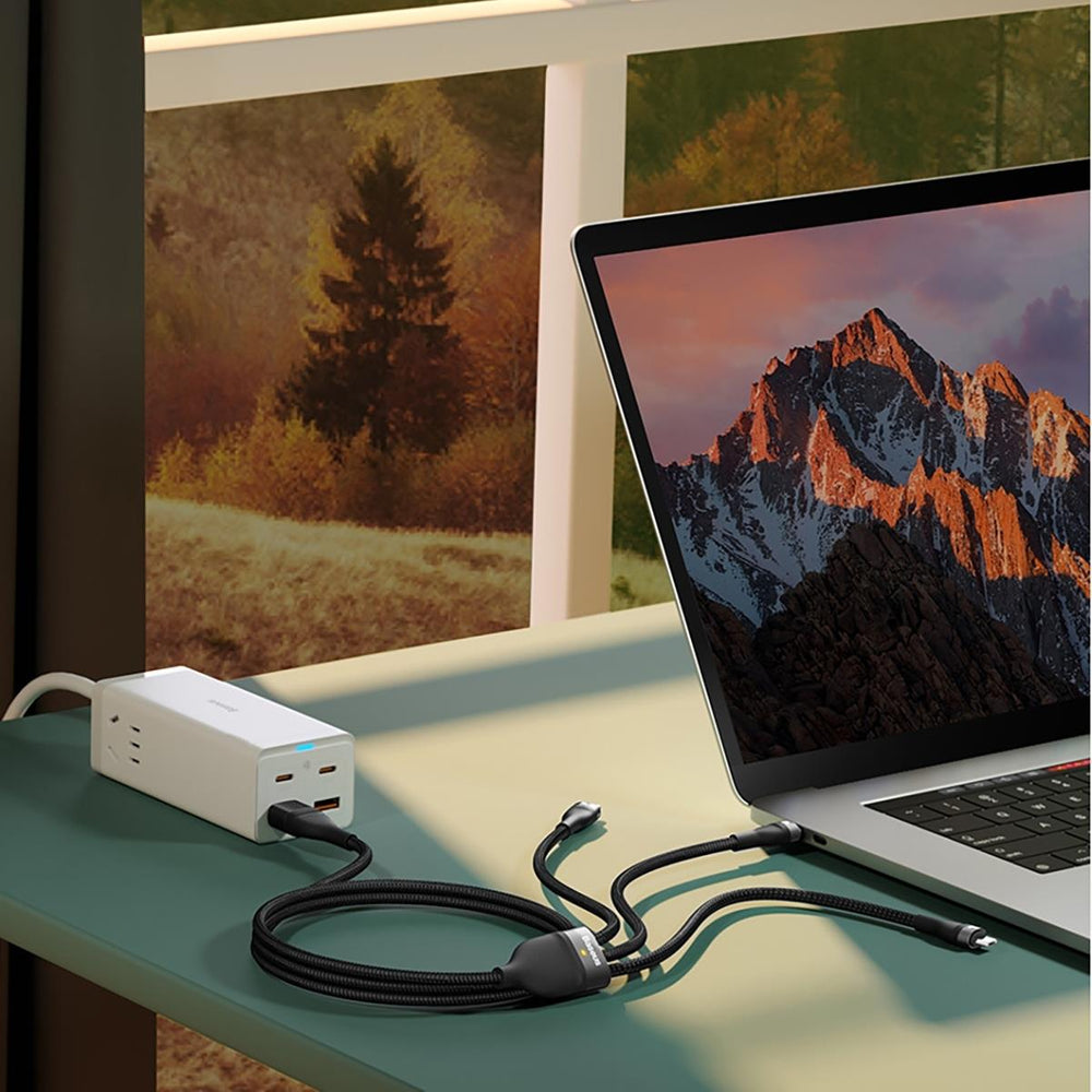 Baseus Flash Series II-kabel USB Type C / USB Type A - USB Type C / Lightning / micro USB 100 W 1,2 m blå (CASS030103)