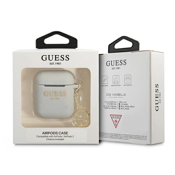 Guess GUA2LSC4EG AirPods cover grå/grå Silicone Charm 4G Collection