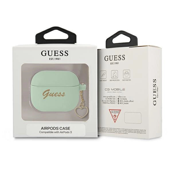 Guess GUA3LSCHSN AirPods 3 cover grøn/grøn Silicone Charm Heart Collection