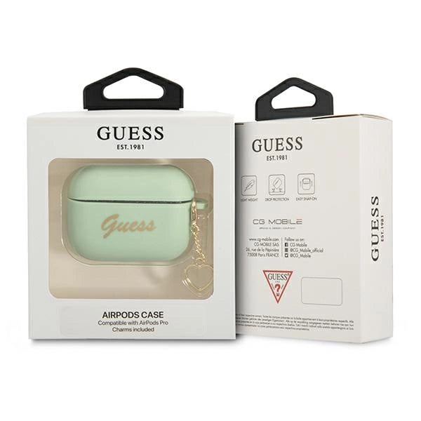 Guess GUAPLSCHSN AirPods Pro cover grøn/grøn Silicone Charm Heart Collection