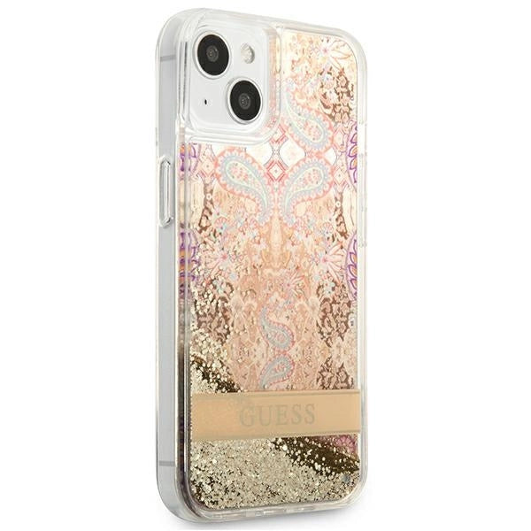 Guess GUHCP13SLFLSD iPhone 13 mini 5.4" guld/guld hardcase Paisley Liquid Glitter