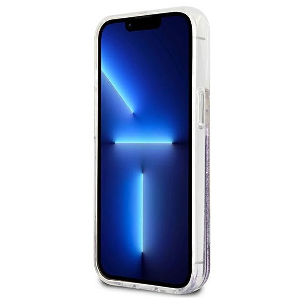 Guess GUHCP13SLFLSU iPhone 13 mini 5.4" lilla/lila hardcase Flower Liquid Glitter