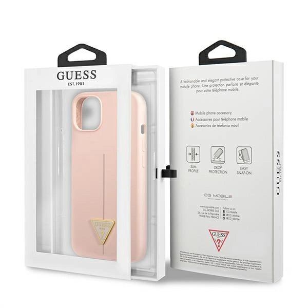 Guess GUHCP13SSLTGP iPhone 13 mini 5.4" pink/pink hardcase Silikon trekant