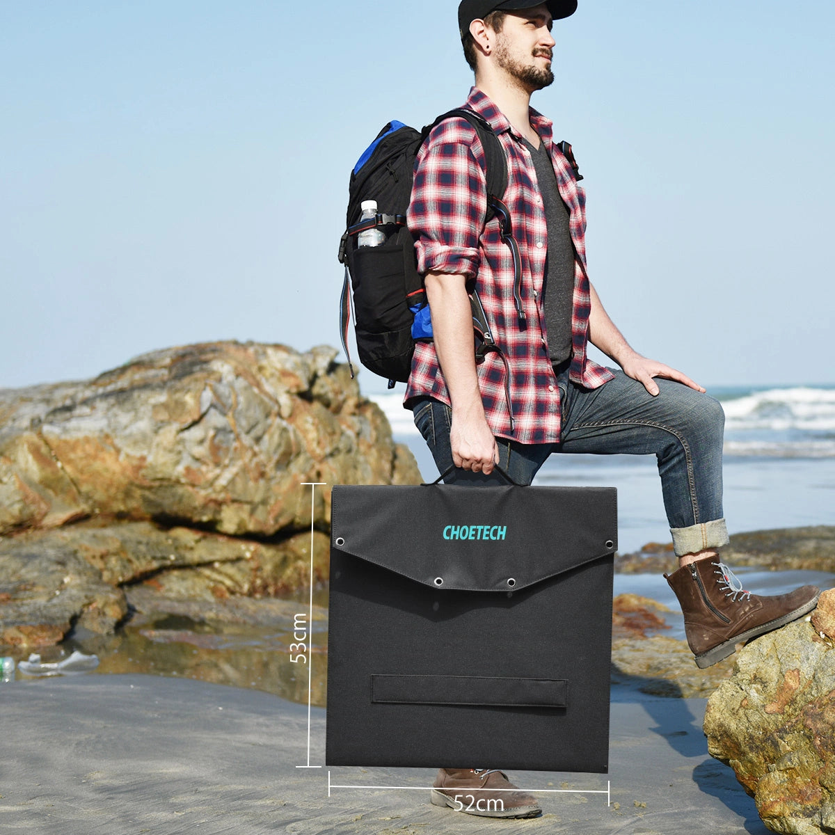 Choetech SC008 solopladning 120W DC / USB-C / 2x USB-A - sort