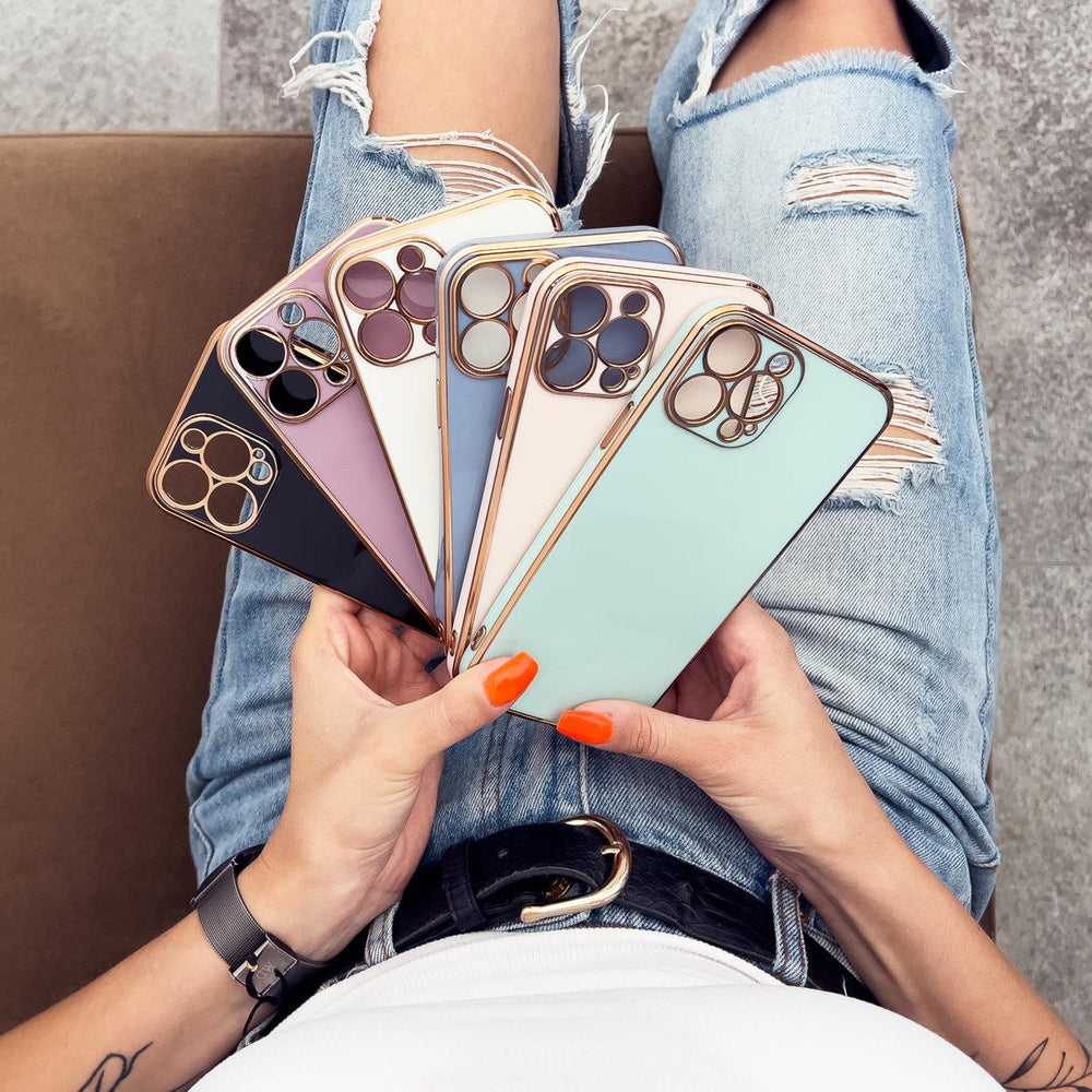 Lighting Color Case for Xiaomi Redmi Note 11 guld ramme gel cover blå