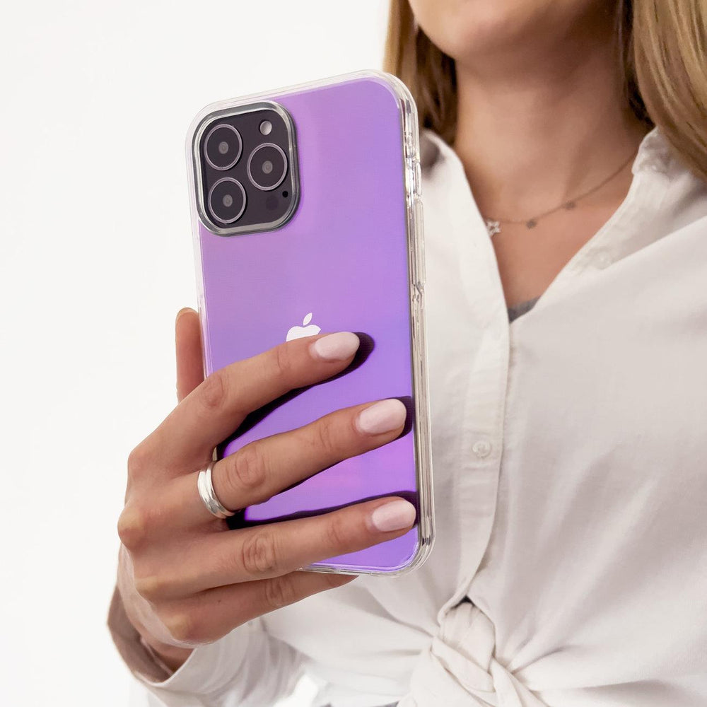 Aurora Case for iPhone 12 gel neon cover lilla
